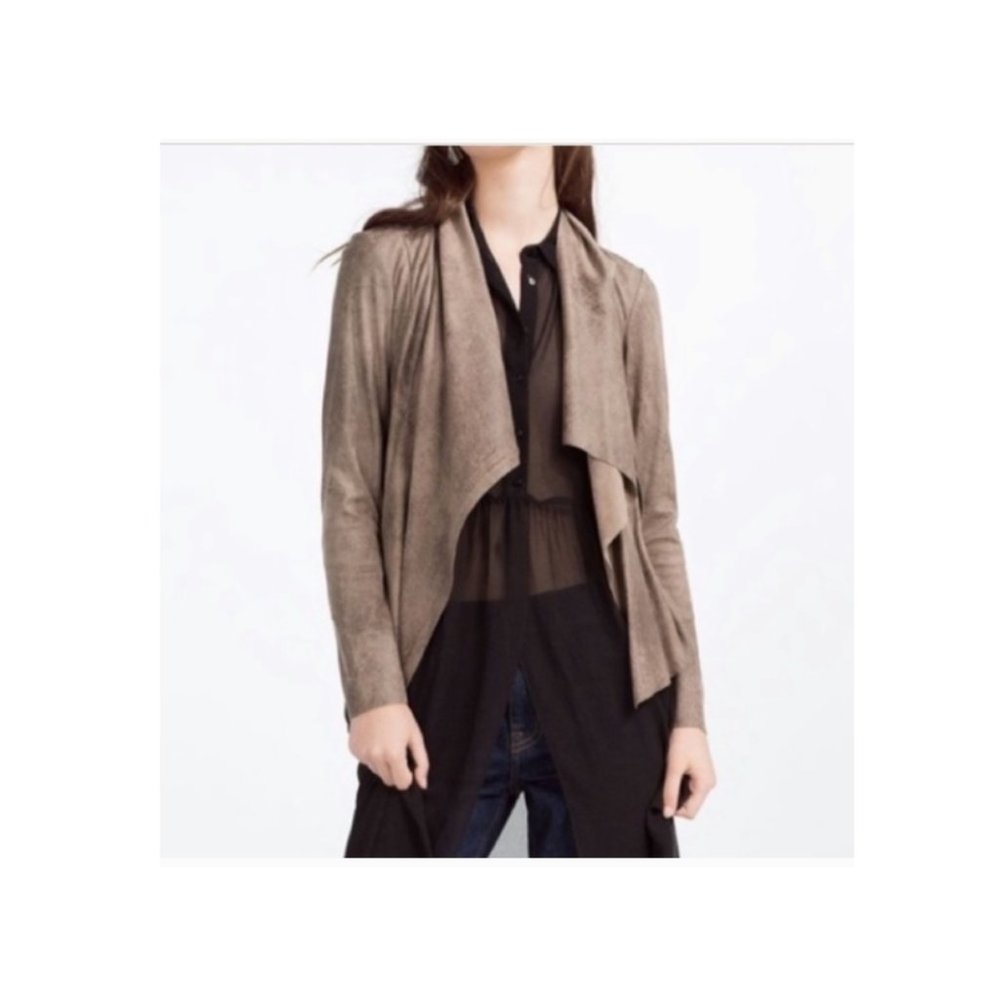 Zara Faux Vegan Suede Moto Jacket (172)🦋 - Picture 2 of 14